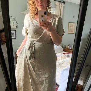 Linen Fox wrap dress